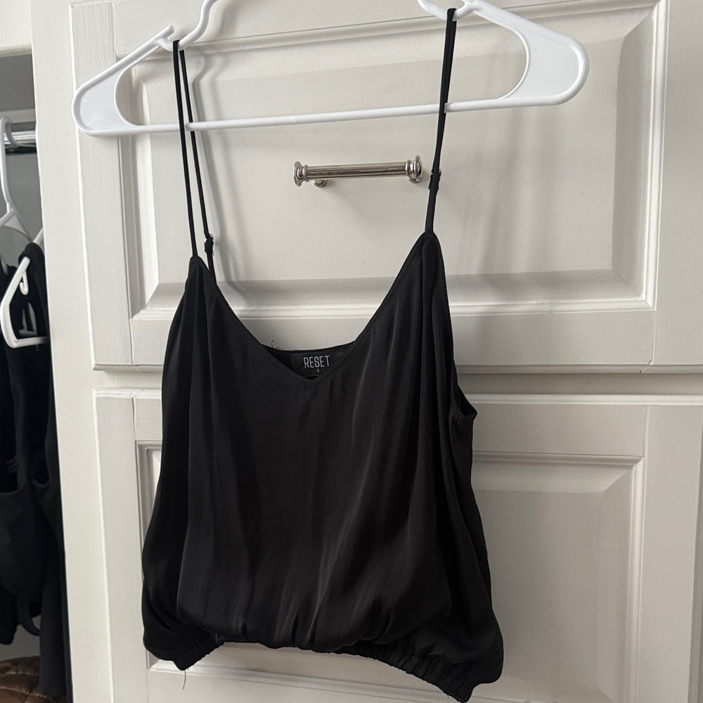Reset Black Camisole cropped bubble top